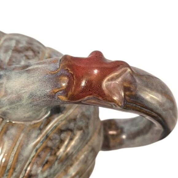 Glazed Pottery Studio Art Nautilus Shell Pitcher 10" - Picture 6 of 8